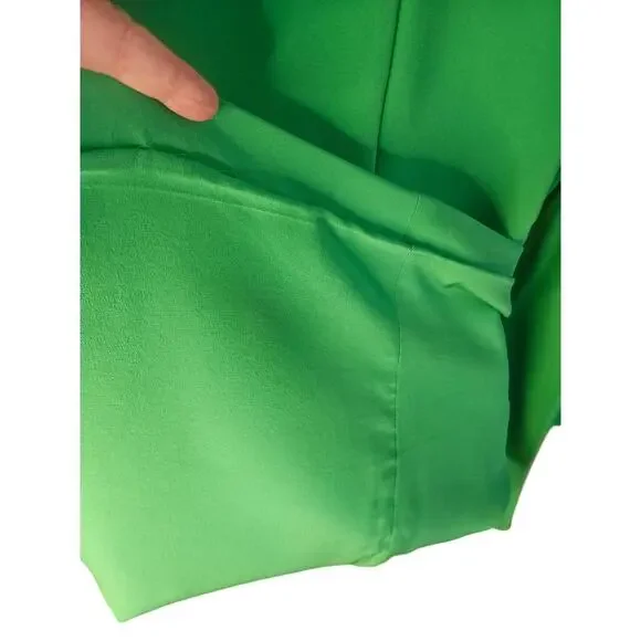 Ralph Lauren Green Shift Dress Sz 4 3/4 length Bell Sleeves V Neck - Picture 8 of 9